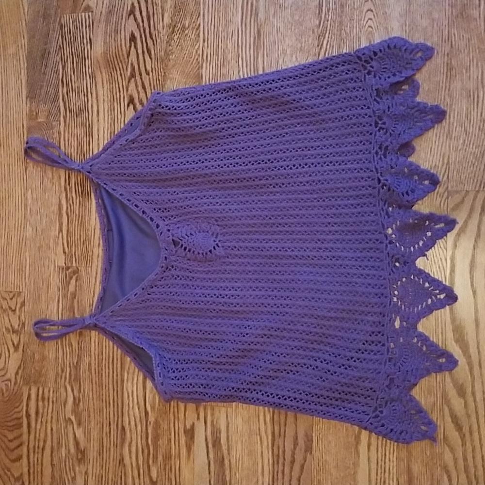 (M) Unique Crochet Bohemian Style Adjustable Spaghetti Strap Tank Top